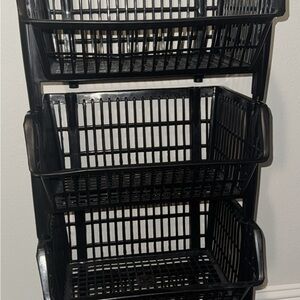 Black Stackable Storage Baskets